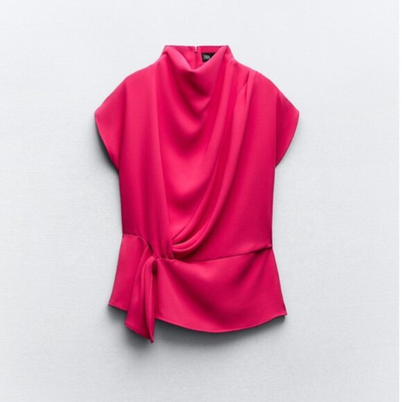 ZARA KNOTTED WAIST TOP Size M, L NEW WITH TAG! - Picture 1 of 4